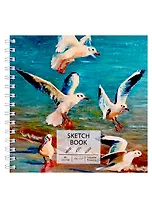 Скетчбук 195*195 80л "Чайки" белый офсет, 100г/м2, тв.обложка, широкая евроспираль