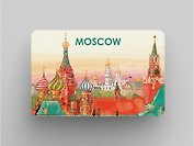Магнит Москва Кремль Панорама (картон) (6х9) (рисунок) (Magniart)