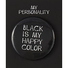 Значок круглый «Black Is My Happy Color», металл, 38 мм