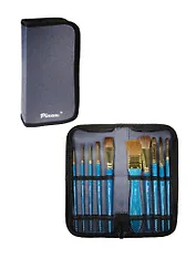 Кисти 10шт пони ассорти, пенал "Creative", европодвес, Pinax