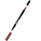 Фломастер двухсторонний «Aqua Brush Duo» Ван Дик коричневый, 2 мм, Lyra - 1