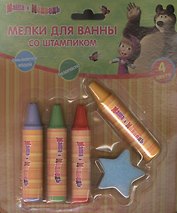 Мелки для ванной со штампиком Маша и Медведь (SOAP03) (176148) (4цв.) (28гр.) (блистер)