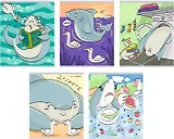 Тетрадь в клетку "Акула и гуси", 48 листов, в ассортименте