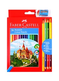 Карандаши цветные Faber-Castell, "Замок", 36 цветов с точилкой