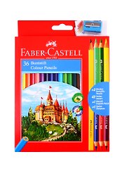 Карандаши цветные Faber-Castell, "Замок", 36 цветов с точилкой