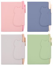 Записная книжка «DIY Cats», А7, 88 листов, магнитный клапан, ручка гелевая черная, лист наклеек, в ассортименте