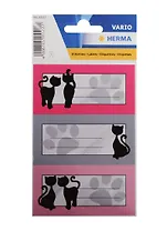 Наклейки для тетрадей "ЧЕРНЫЙ КОТ", 3шт.на листе, Herma