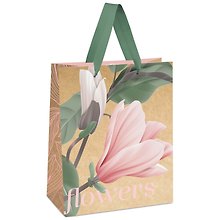 Пакет А6 14*11*6,5 "Flowers" жен., бум.мат.ламинатПакет подарочный 11*14*6,5см MESHU "Flowers", отд. фольгой, крафт