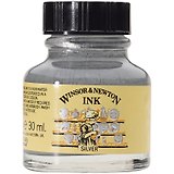 Тушь Winsor&Newton для рисования, серебряный, флакон c пипеткой 30мл