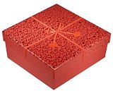 Коробка подарочная "Фетровые сердечки" 22*22*10см