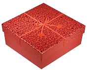 Коробка подарочная "Фетровые сердечки" 22*22*10см