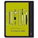 Папка для канцелярских принадлежностей А5 (25,5*20,5) Феникс+ Канцелярия на зеленом, 1отд., пластик