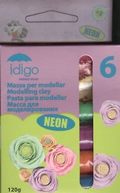 Масса для моделирования флюоресцентная IDIGO (6 цветов х 20гр) (sm613907) (упаковка)
