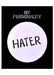Значок круглый Hater (белый) (металл) (38см) (ЗН2021-002)