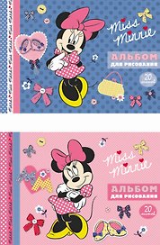 Альбом для рисования 20л А4 "Miss Minnie", клеевое скрепление, Disney