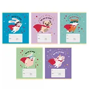 Тетрадь в линейку Listoff, "Супергерои", 12 листов, в ассортименте