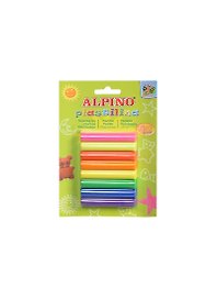 Пластилин 06цв+2 неоновых 136гр в блистере, ALPINO
