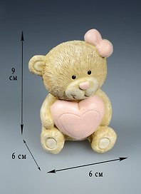Мишка с сердцем полирезина (9см) (44418)
