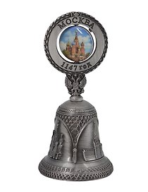 Колокольчик Москва (металл) (цв. античное олово, вст-цв) (039ATN-20-19)