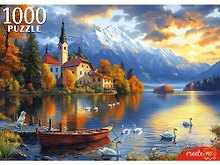 Пазл «Закат на озере Блед» 1000 элементов, Рыжий Кот