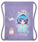 Мешок для сменной обуви "Девочка-кошка" 33 х 42 см, 1 отделение