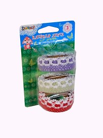 Клейкая лента д/декора Hobby 3шт 20мм*1м (кружева) в блистере 481028