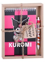 Блокнот А5 60 листов "Kuromi. Розовый" + ручка шариковая автоматическая