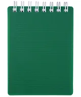 Блокнот А7 80л кл. "VELVET" зеленый, пласт.обл, спираль