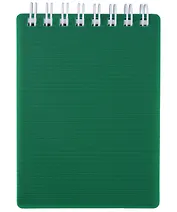 Блокнот А7 80л кл. "VELVET" зеленый, пласт.обл, спираль