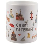 Кружка СПб "Санкт-Петербург. Символы города." (керамика) (330мл) (коробка) - 2
