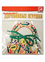 Шнуровка сумочка Хохломские узоры (Д496а) (сумочка+замочек+сердечко+шнурок) (3+) (упаковка)