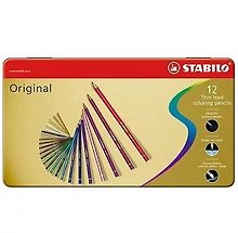 Цветные карандаши 12цветов, Stabilo Original в металлическом футляре