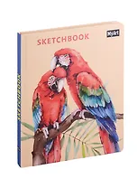 Скетчбук 205*246 64л "Попугаи" 120г/м2, тв.обложка