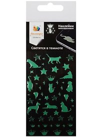 Наклейки декоративные, многоразовые, светящаяся 3 Кошки 1 7*16см