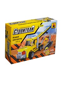 Конструктор пластмас. Строители Дорожный автокран (29410) (145 дет.) (AUSINI) (коробка)