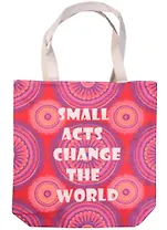 Сумка на молнии Small acts change (розовая) 37*38см