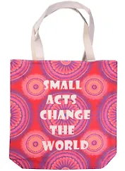 Сумка на молнии Small acts change (розовая) 37*38см