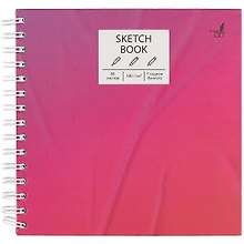 Скетчбук 195*195 80л "Glued Paper" белый офсет, 100г/м2, тв.обложка, широкая евроспираль