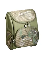 Ранец школьный "МИЛИТАРИ (КЛЕТКА)" 36*30*13.5см, трансформер, полиэстер, хаки, Феникс