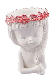 Кашпо-органайзер Девушка с косой (гипс) (11х8х8) (7696425)