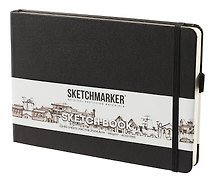 Скетчбук 21*14, 80 листов "Sketchmarker" черный, нелинованный, 140г/м2, слоновая кость