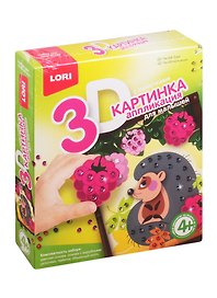 Пм-008 3D картинка Аппликация для малышей с пайетками Ежик (набор для творч.) (LORI) (4+) (коробка)