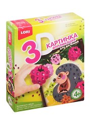 Пм-008 3D картинка Аппликация для малышей с пайетками Ежик (набор для творч.) (LORI) (4+) (коробка)