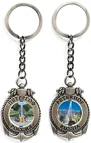 Брелок-якорь-кан (мет.вставка-цв) Петергоф.Труб.Тритоны-Каскад, цвет античное олово