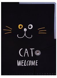 Папка -уголок «Cat welcome» А4, с 3 отделениями, на резинке, в ассортименте