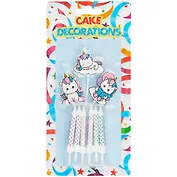 Набор свечей для торта Единороги (12шт) (6см)