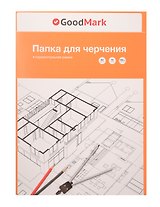 Папка для черчения А3 10л рамка горизонтальная, 180г/м2, GoodMark