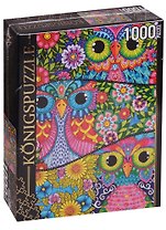 Пазл Königspuzzle 1000 эл.68,5*48,5см. Цветные совы АЛК1000-6528