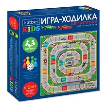 НИ Hatber Игра-Ходилка "Автогонки", Пазл А3ф (310х310мм), с кубиком и фишками, в Бокс-упаковке