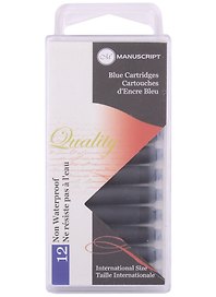 Картриджи синие 12шт "Fountain Pen", 38мл, блистер, Manuscript 